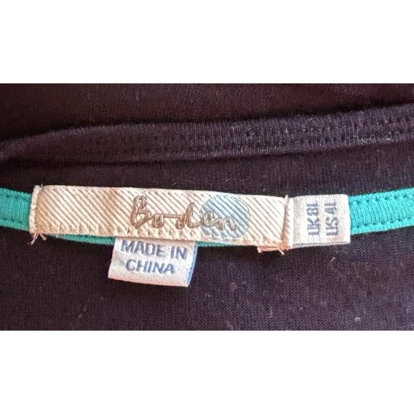 Boden Black Sleeveless Pleated Waist Neckline Jersey Dress Pockets Womens 4L - Picture 7 of 7